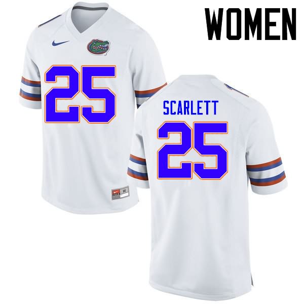 NCAA Florida Gators Jordan Scarlett Women's #25 Nike White Stitched Authentic College Football Jersey VNL8664BG